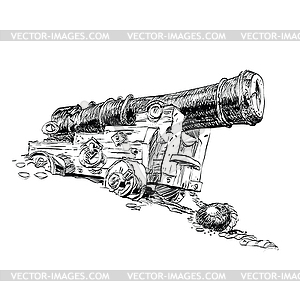Cannon pirate graphics - vector clipart