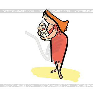 Mother with child family - vector clipart