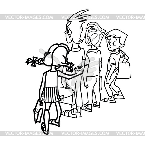 Children at school threat - vector image