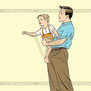 Father and son, family - vector image