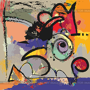 Modern art abstract painting - vector clip art