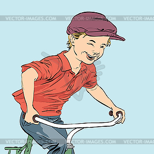 Country boy biker - vector clipart