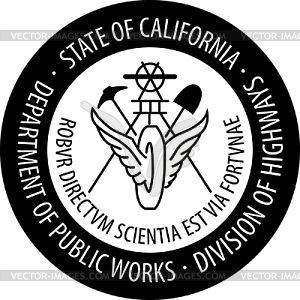 Штат Калифорния - Департамент общественных работ - DoH - векторный дизайн