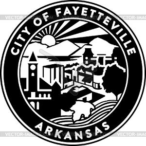 City of Fayetteville - Arkansas - vector clip art