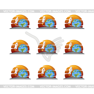 Rocket ship launch space travel sign badge label - vector clipart
