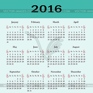 Background beautiful calendar - vector image