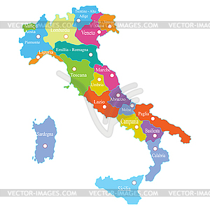 Map of Italy with provinces in white background - vector clipart