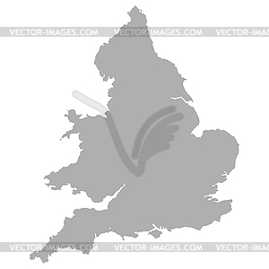 England map with Wales - vector clip art