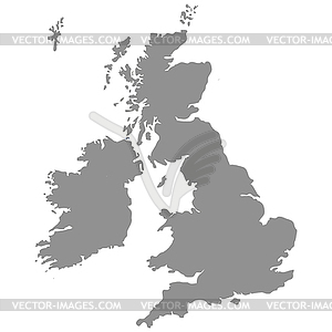 Great Britain map in gray - vector image