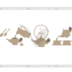 Набор заварки чая - стоковое векторное изображение