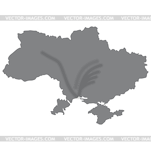 Map of Ukraine in gray - vector clipart