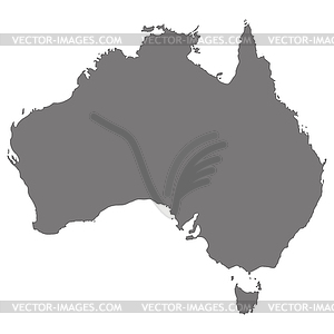 Map of Australia in gray - vector image