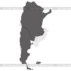 Map of Argentina in gray - vector image