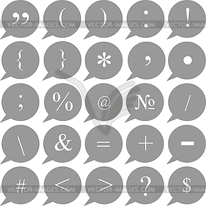 Keyboard character set in gray - vector EPS clipart