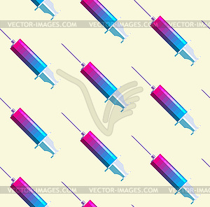 Creative syringes. Seamless pattern - vector clip art