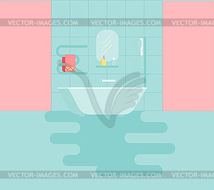Bathroom with amenities - vector clip art