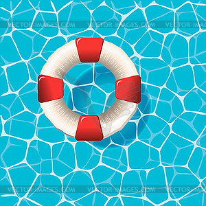 Lifebuoy on water surface - vector image