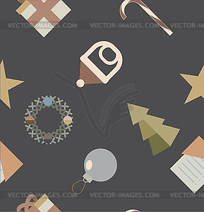 Seamles pattern with new year celebration Icons - vector clipart