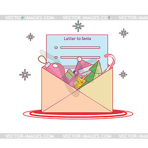 Letter to Santa - vector clipart