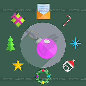 Christmas icons, elements and s - vector image