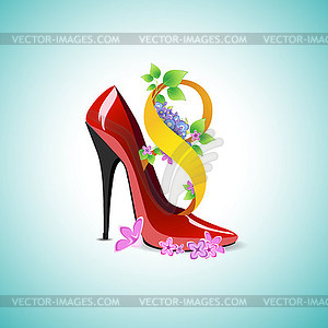 Symbol of Womens Day in shoe - vector image