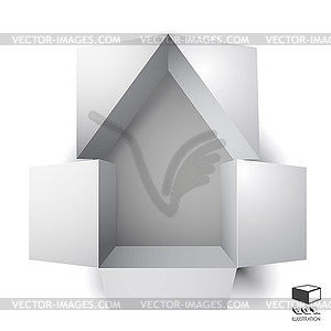 Paper box of an apartment house - vector image