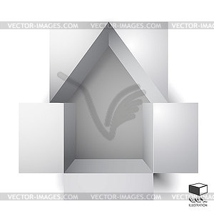 Paper box of an apartment house - vector image