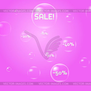 Sale. Discounts. soap bubbles - vector image