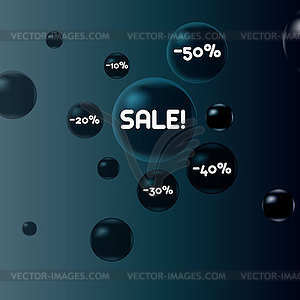 Sale. Discounts. Dark bubbles - vector image
