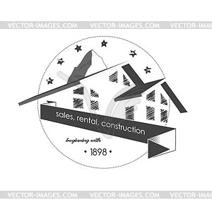 Construction of modern country cottages - vector image