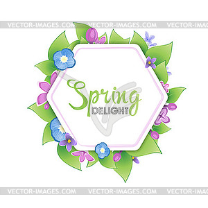 Floral spring banner - vector image