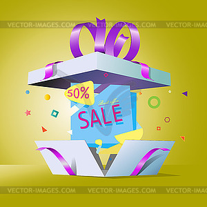 Special offer in gift box - vector clip art