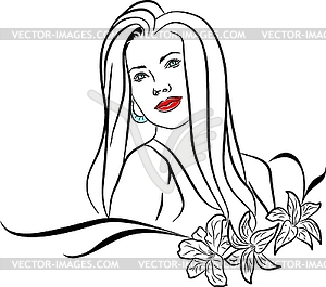 Beautiful romantic girl - vector clip art