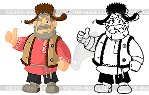 The old man in the Russian national costume. - royalty-free vector image