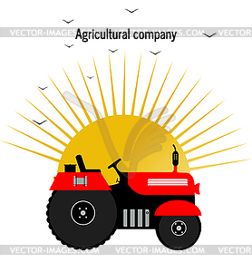 Logo tractor,agricultural company - vector image