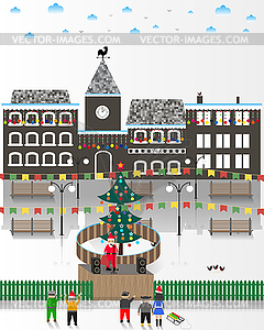 Vector illustration on a Christmas theme new year - vector clipart