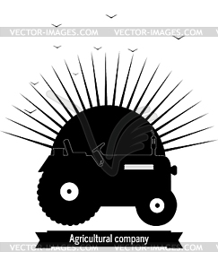 Logo tractor,agricultural company - vector EPS clipart