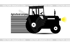 Logo tractor agricultural company farm land work - vector image