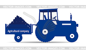 Logo tractor agricultural company farm land work - vector image