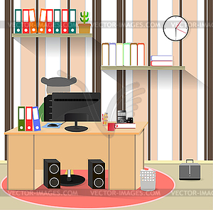 Illustration on the theme of workplace computer cap - vector clipart