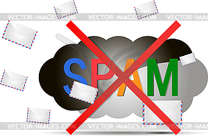 Spam e-mail. Vector illustration business receive objec - color vector clipart