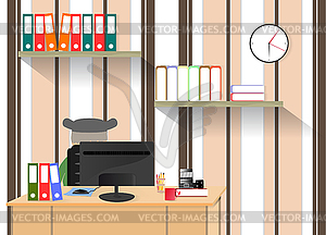 Illustration on the theme of workplace computer cap - vector clip art