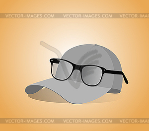 Red baseball cap, - vector image