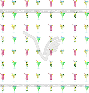 Seamless pattern of cocktails - vector image