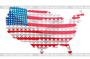 American continent,flag - vector image