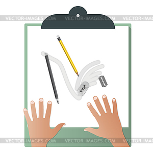 Clipboard.A sheet of paper - royalty-free vector image