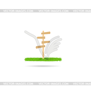 Wooden direction sign - vector image