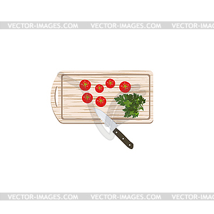 Wooden Board for cutting food - vector clip art