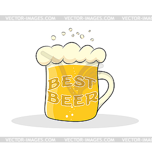 Bierkrug Mit Aufschrift Best Beer Fur Aufkleber Vektorisiertes Clipart