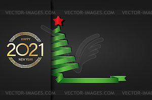 2021. Stilisierte Neujahrs- und Weihnachtsgrüße - Vector-Illustration